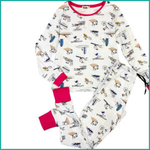 Surfing Snoopy Ladies Pajama Set - White