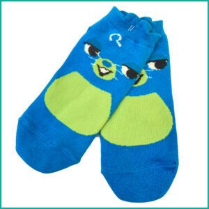 Cat Face Free Size Adult Socks - Blue