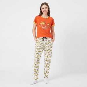 Lion King Ladies Pajama Set - Orange White