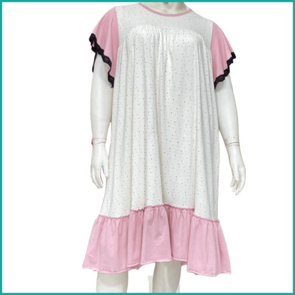 Dotted pattern Ladies Jumbo Nafnuf midi - Baby pink
