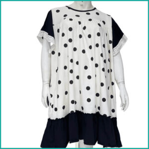 Dotted pattern Ladies Jumbo Nafnuf midi - Blakc