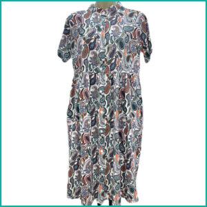 Leaves Front Open Full Button Ladies Nafnuf - Multicolor