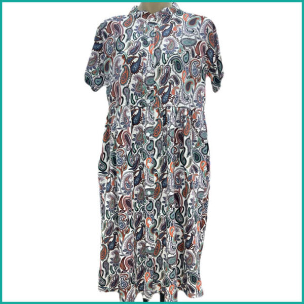 Leaves Front Open Full Button Ladies Nafnuf - Multicolor