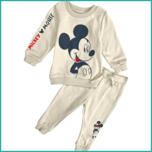 Winter Mickey Mouse Infant Training Suit - Cream