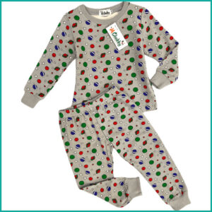Winter Planets Boys Pajama Set - Grey