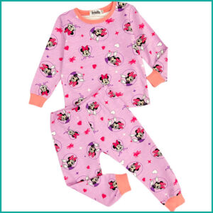 Winter Face Minnie Girls Pajama Set - Pink
