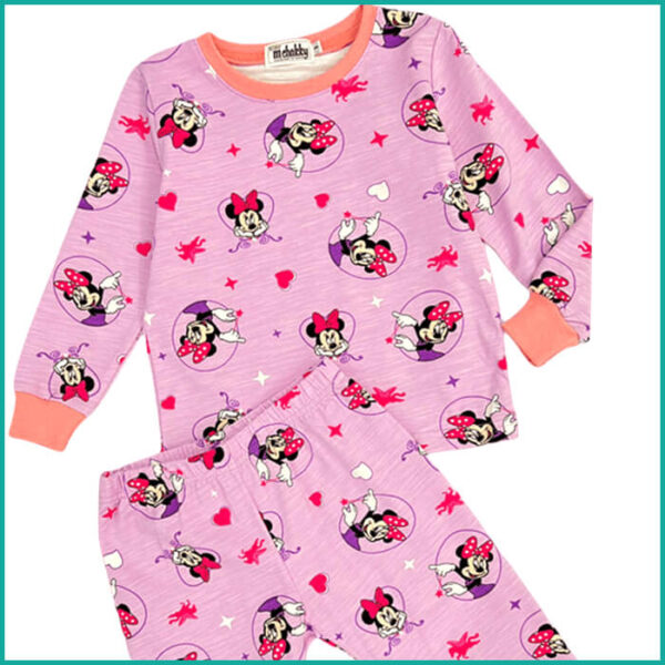 Winter Face Minnie Girls Pajama Set - Pink - Image 2