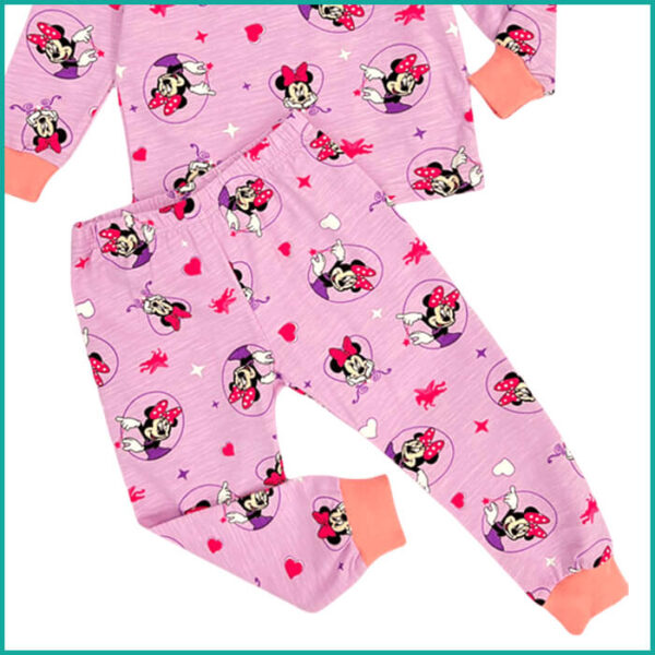 Winter Face Minnie Girls Pajama Set - Pink - Image 3