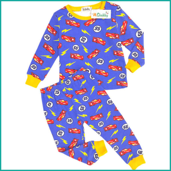 Winter Cars 95 Boys Pajama Set - Blue