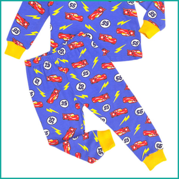 Winter Cars 95 Boys Pajama Set - Blue - Image 3