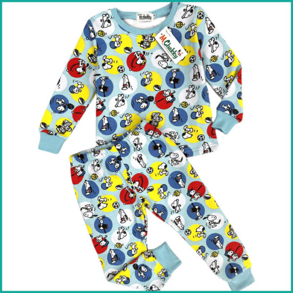 Winter Snoopy Boys Pajama Set - Blue