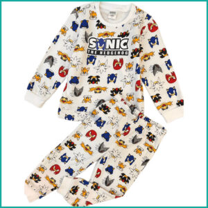 Winter Sonic Hedgehog Boys Pajama Set - White