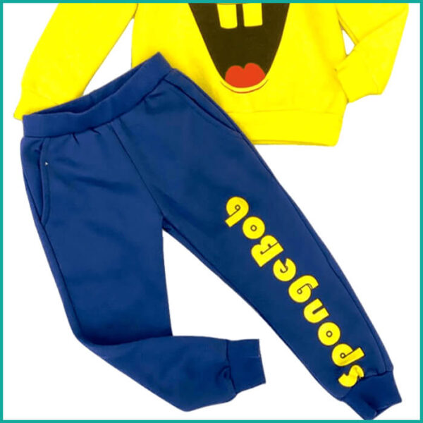 Winter SpongeBob Boys Pajama Set - Blue Yellow - Image 3