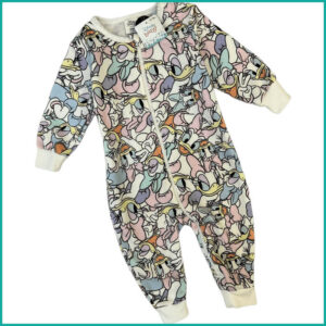 Winter Donald Duck Infant Girls Overall Set - White
