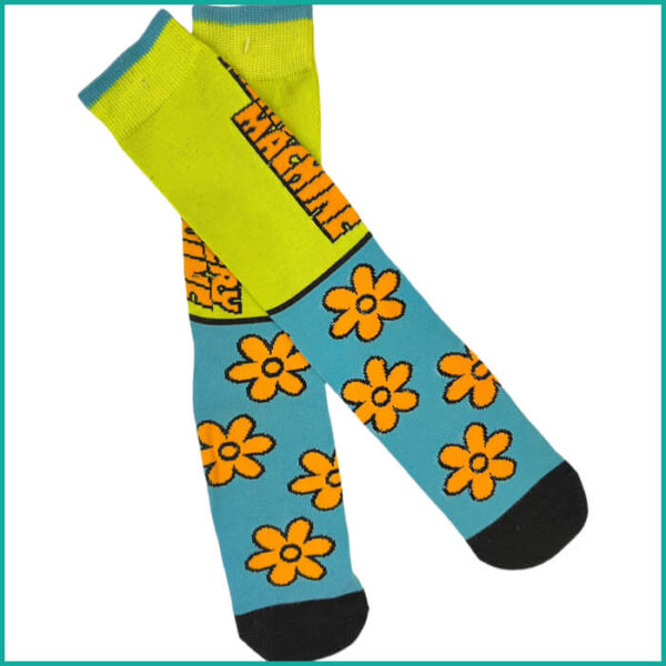 Floral Free Size Adult Socks - Blue