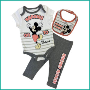 Mickey Hanging Infant 3 Pcs Set - Grey
