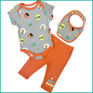 Best Buds Infant 3 Pcs Set - Grey Orange
