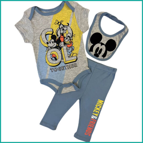 Mickey & Friends Infant 3 Pcs Set - Grey
