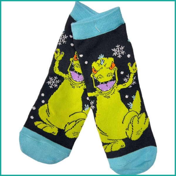 Rugrats Dino Free Size Adult Socks - Black