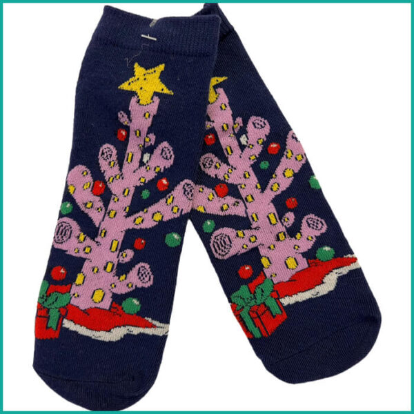 Christmas Free Size Adult Socks - Dark Blue