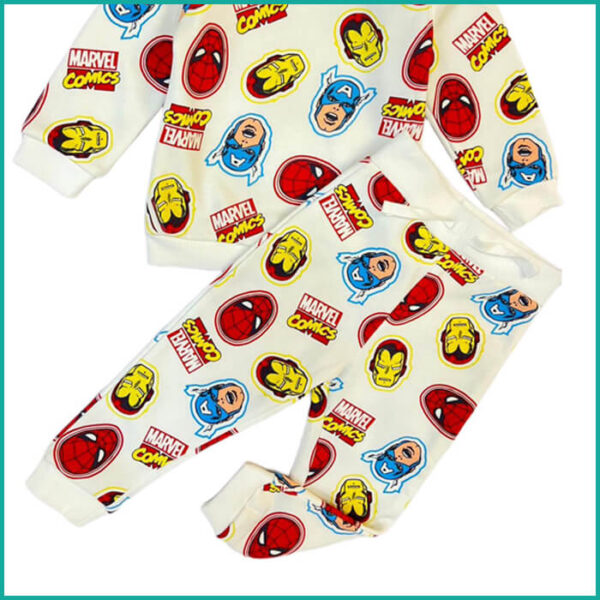 Winter Marvel Comic Boys Infant Training Suit - White - Image 3