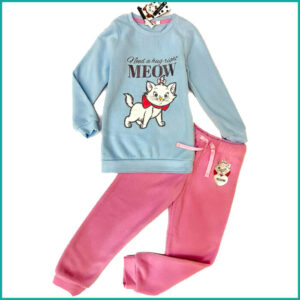 Winter Meow Girls Pajama Set - Blue Pink