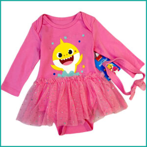 Baby Shark Infant Frock Set - Pink