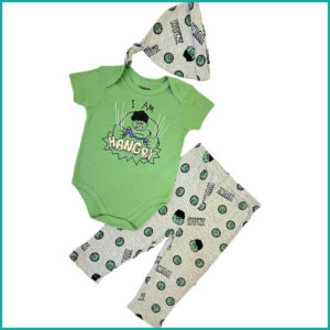 Hangry Infant Boys Pajama Set - Green Grey