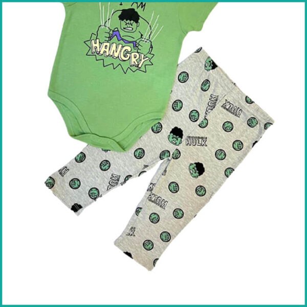 Hangry Infant Boys Pajama Set - Green Grey - Image 3