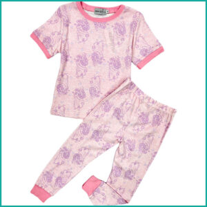 Praying Princess Girls Half Sleeves Pajama Set - Pink
