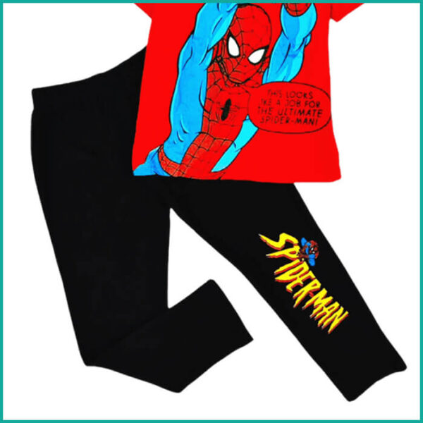 Spiderman Boys Pajama Set - Red Black - Image 3