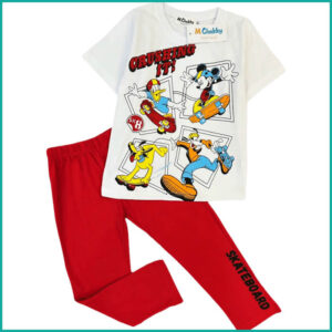 Skateboard Boys Pajama Set - Red White