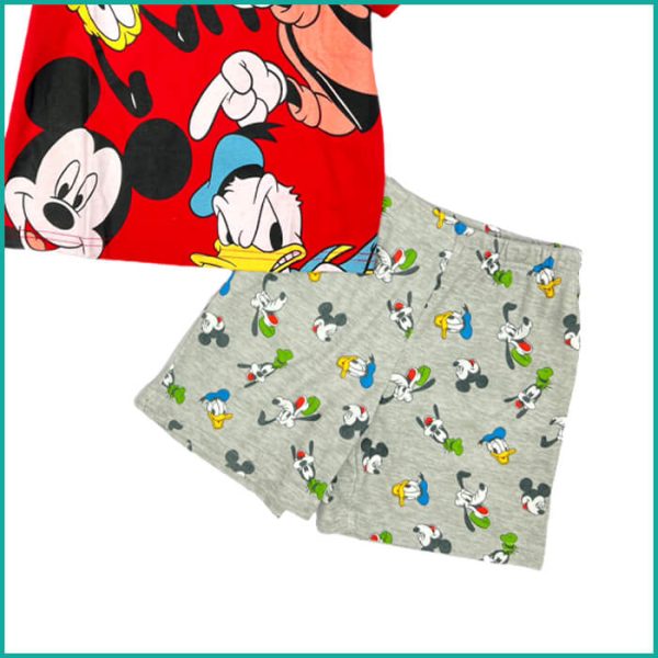 Mickey Home Boys Shorts Set - Red Grey - Image 3