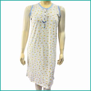 Floral Ladies Sleeveless Dress - White