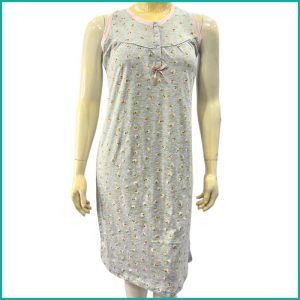Floral Ladies Sleeveless Dress - Grey