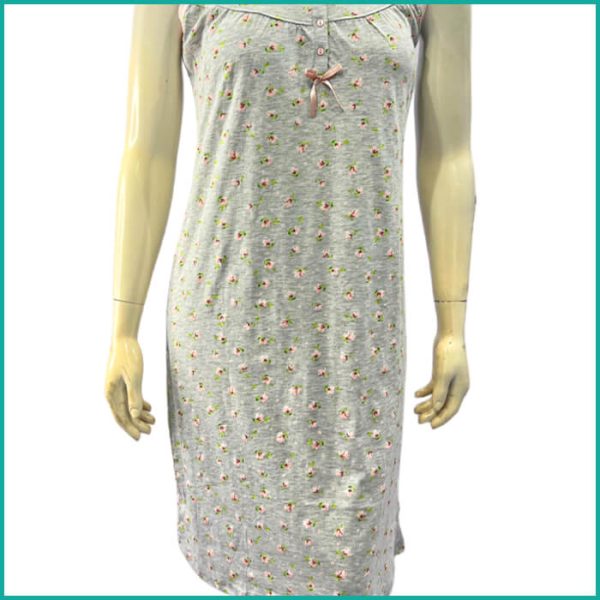 Floral Ladies Sleeveless Dress - Grey - Image 2