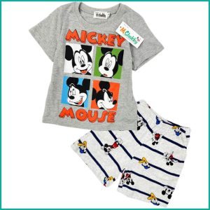 Squares Mickey Mouse Boys Shorts Set - Grey