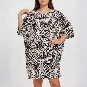 Leaves Ladies Dress - Black