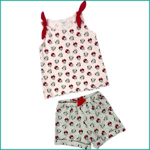 Minnie Infant Girls Shorts Set - Pink Grey