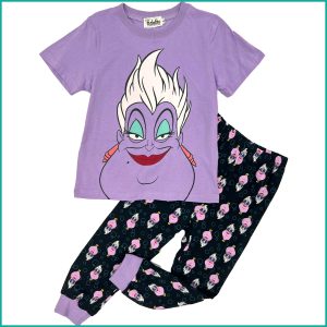 Vintage Ursula Girls Half Sleeves Pajama Set - Purple Black