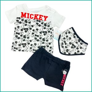 Mickey Infant Boys Shorts Set - Black White