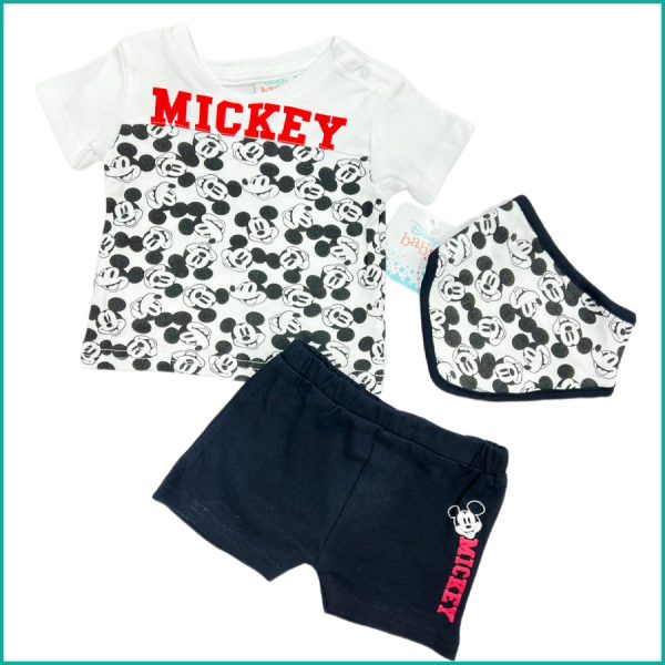 Mickey Infant Boys Shorts Set - Black White