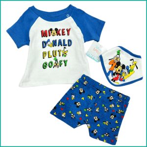 Mickey Home Infant Boys Shorts Set - Blue White