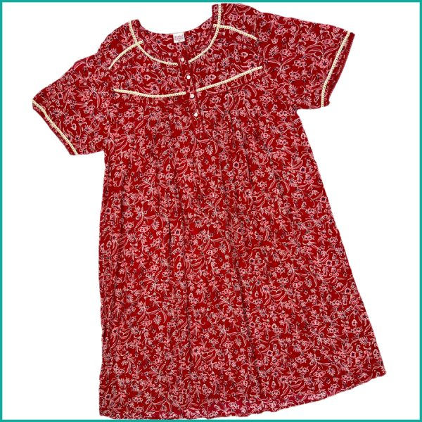 Leaf Floral Ladies Nafnuf - Red