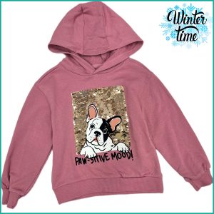 Paw-sitive Mood Kids Sweatshirt - Pink