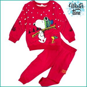 Snoopy Winter Girls Training Suit  - Red