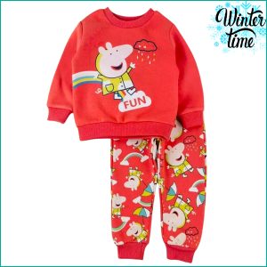 Cartoon Fun Winter girls Suit - Red