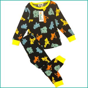 Pokémon Boys Cotton Pajama Set - Black