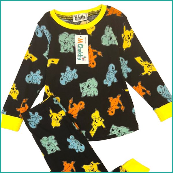 Pokémon Boys Cotton Pajama Set - Black - Image 2