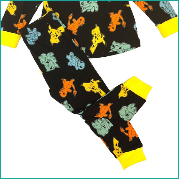 Pokémon Boys Cotton Pajama Set - Black - Image 3